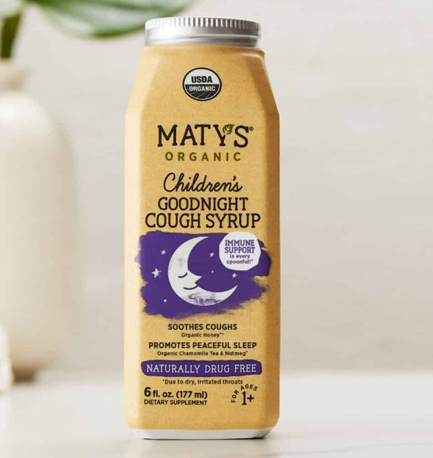 Maty's Organic Children's Nighttime Cough Syrup With Tylenol