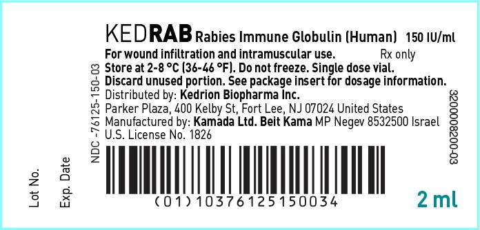 NDC 76125-0150-02 KEDRAB 150 [iU]/mL Details | HelloPharmacist
