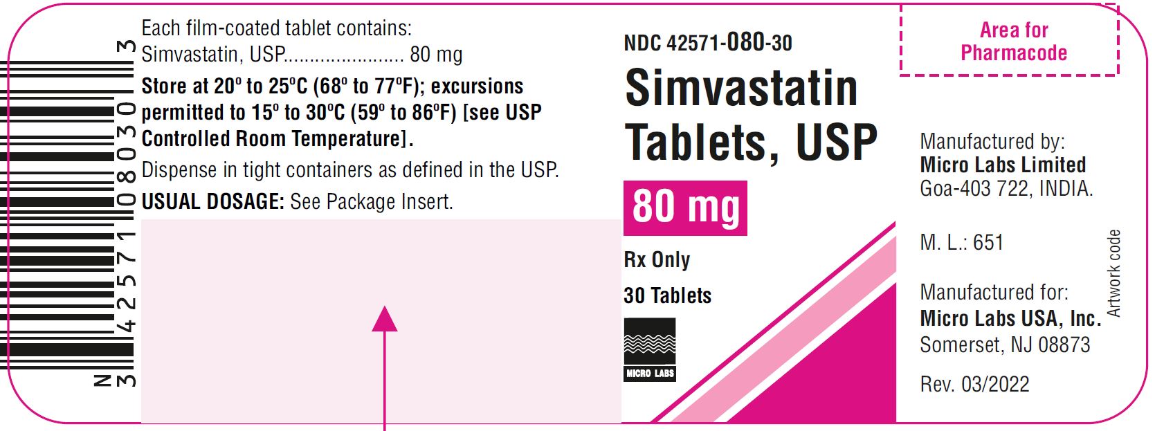 NDC 42571001005 Simvastatin 10 mg/1 Details HelloPharmacist