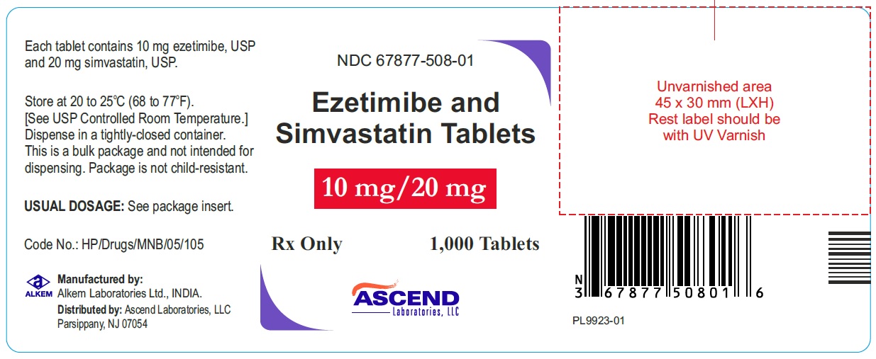 NDC 67877050701 Ezetimibe and Simvastatin 10; 10 mg/1; mg/1 Details
