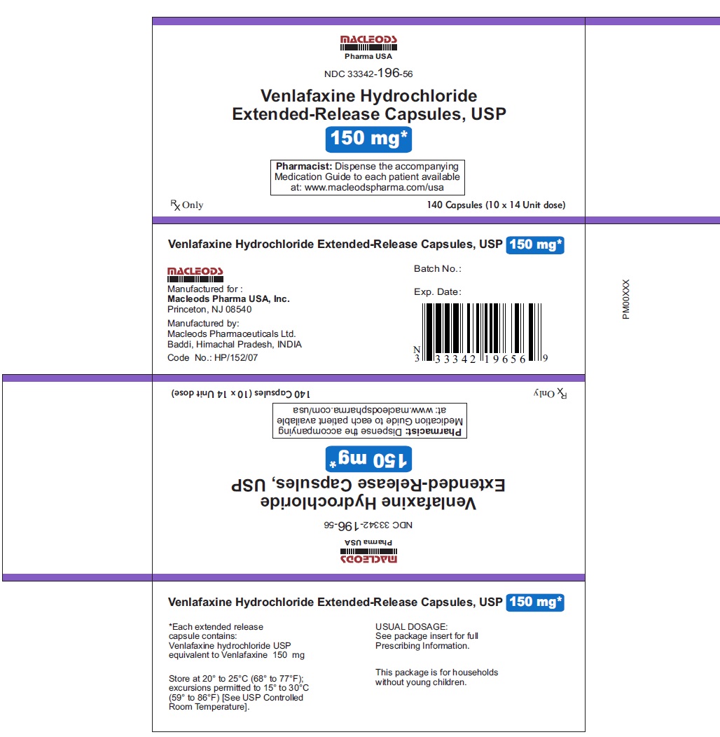 NDC 33342019610 Venlafaxine hydrochloride 150 mg/1 Details HelloPharmacist
