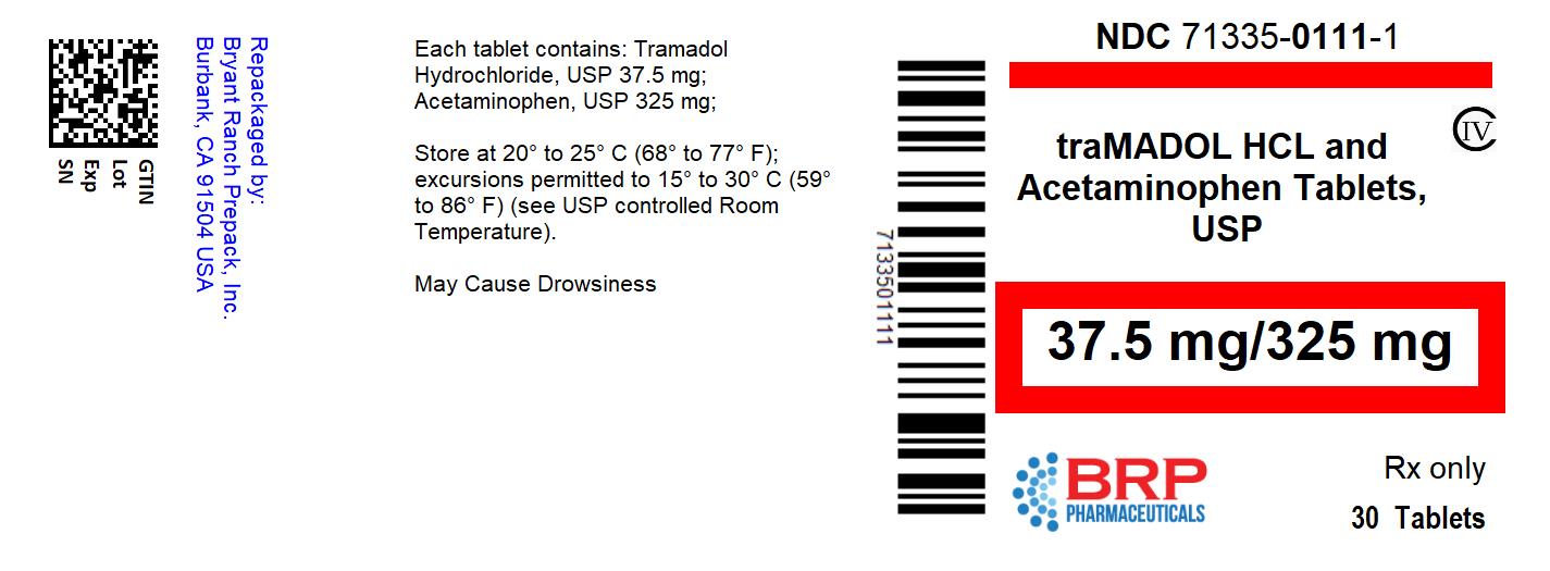 NDC 71335011102 Tramadol Hydrochloride and Acetaminophen 325; 37.5 mg/1; mg/1 Details